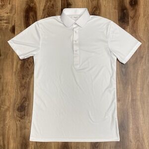 Collars And Co Dress Collar Polo Shirt Mens Medium Tall White Short Sleeve